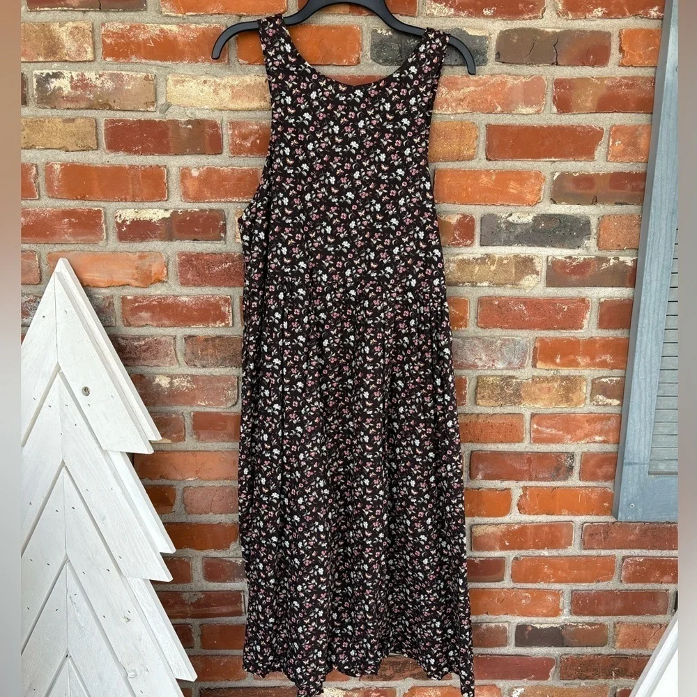 Handmade Casual Button Down Dress Butterflies Floral
